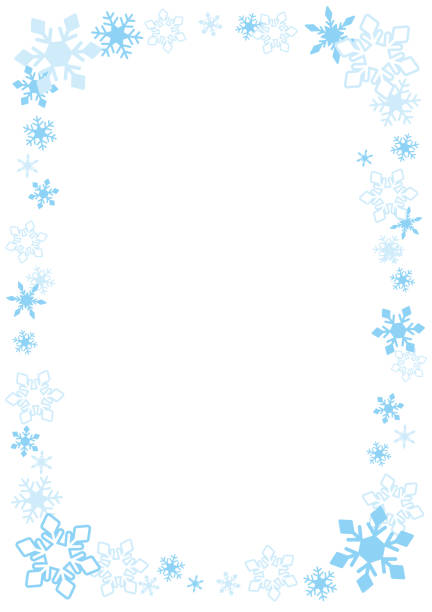 Snowflake frame Illustration of cute snowflake frame. snowflake shape borders stock illustrations