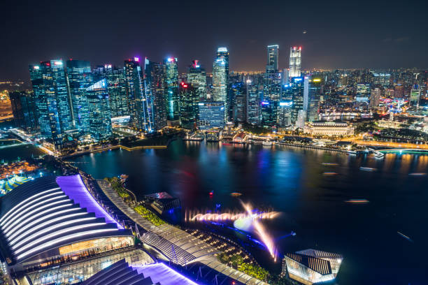 istock Singapore downtown skyline during light up show at night 1184979024
