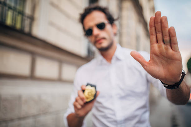 istock Young detective on the street 1184981447