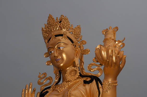 Statues of Godess Tara in Thimpu, Bhutan