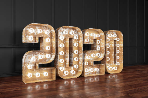 istock 2020 Light Bulb Sign. New Year Concept 1184992343