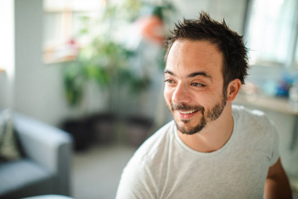istock New hairstyle makes him feels happy 1184994578
