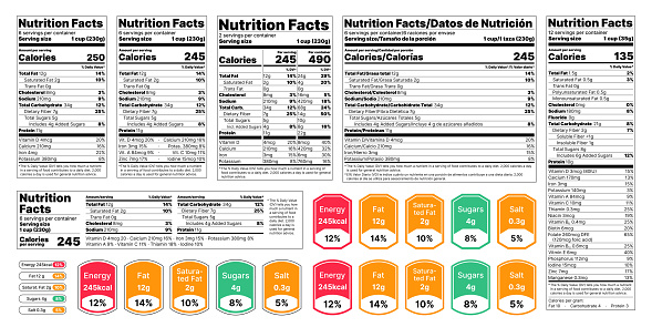 Nutrition facts Label. Vector illustration. Set of tables food information.