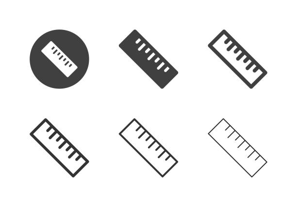 lineal-symbole - multi-serie - zollstock stock-grafiken, -clipart, -cartoons und -symbole