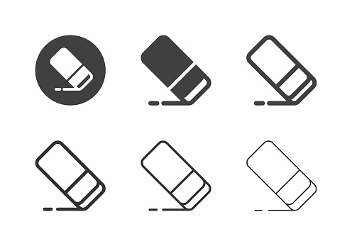 Eraser Icons Multi Series Vector EPS File.