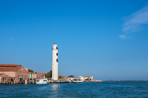 Historical buildings on the island Murano near Venice, Italy.