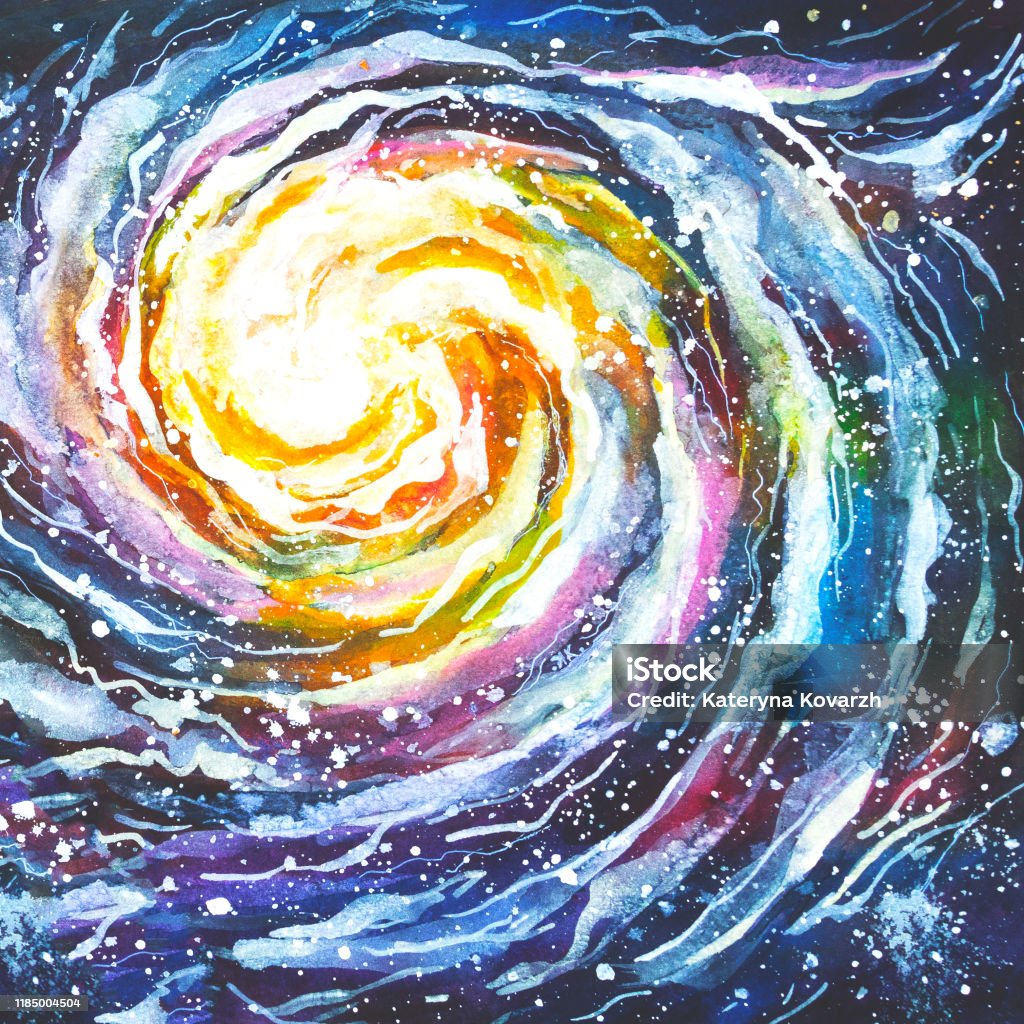 Vẽ Màu Nước Của Dải Ngân Hà Hình minh họa Sẵn có - Tải xuống Hình ...