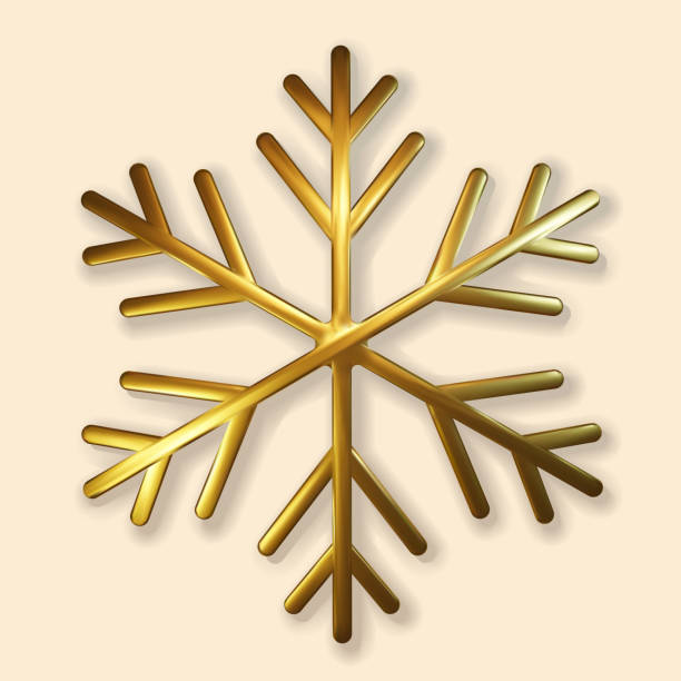 istock 3d glitter covered golden snowflake. Realistic 3d illustration of shimmering metallic snowflake isolated. Greeting card, invitation happy New year 2020 and Christmas. Vector illustration. 1185005727