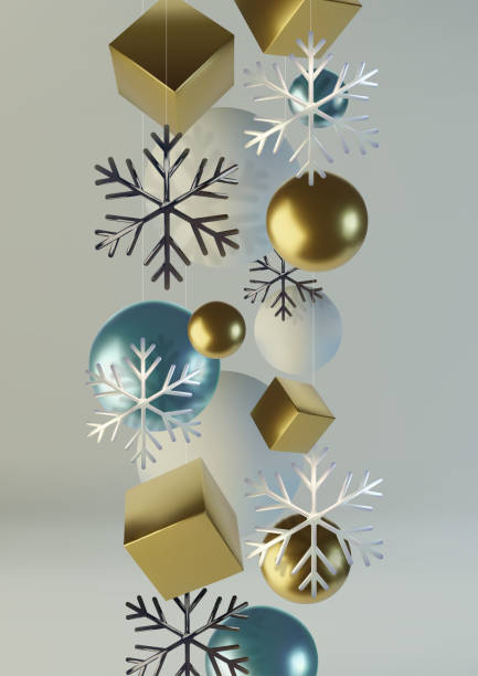 현실적인 구체와 큐브. 원시 기하학적 인물의 추상적 배경입니다. 반짝이는 금속 눈송이의 사실적인 3d 그림. 인사말 카드, 초대 새해 2020 크리스마스. 벡터 일러스트레이션 - motion snowflake backgrounds blue stock illustrations