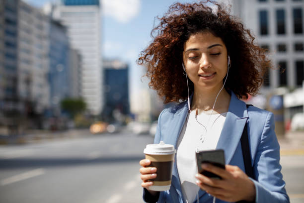 Young businesswoman communting to work