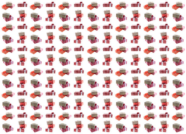 istock icon set pattern christmas gift surprise box kraft paper red set assortment mini many white background 1185010157