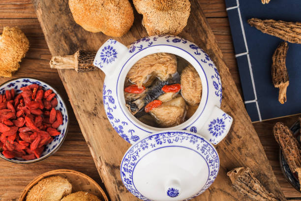 istock Hericium mushroom black chicken stew, Chinese cuisine 1185010579