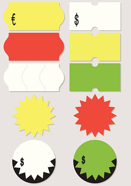 ilustraciones, imágenes clip art, dibujos animados e iconos de stock de vector ilustración conjunto de etiquetas de precio - precio