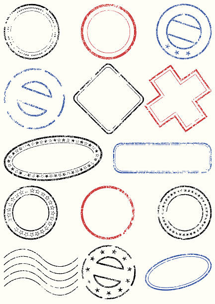 Stamp vector illustration set vector art illustration