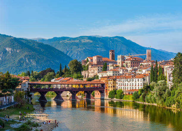 istock Old bridge in Bassano del grappa in Italy 1185011962