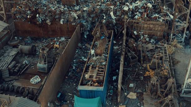 istock Scrap metal for recycling at a steel mill 1185016260