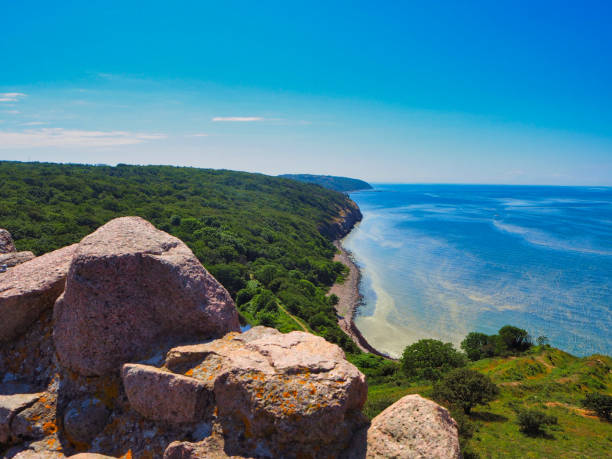 blick von hammershus - hammershus bornholm island denmark island zdjęcia i obrazy z banku zdjęć