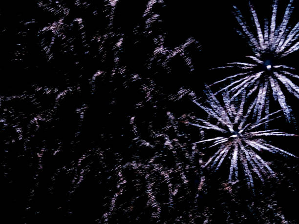 istock Purple flash and sparks from fireworks isolated on black background 1185021193