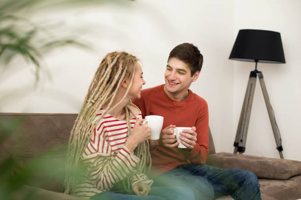 istock Young couple at home 1185022410