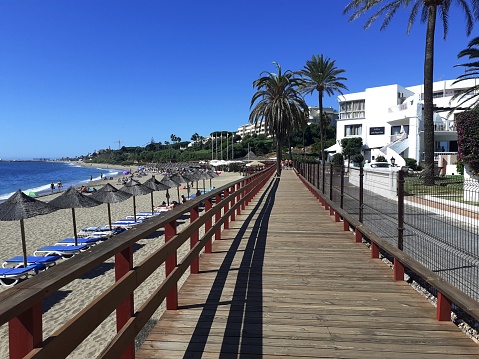 8th October 2019, Sitio de Calahonda, Mijas, Costa Del Sol, Spain.The boardwalk that starts in La Cala de Mijas, is a 6km walk that ends 500 meters short of Cabopino passing through Calahonda.