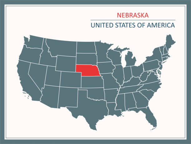 Nebraska outline vector map USA printable Downloadable outline vector map of Nebraska state of United States of America. The map is accurately prepared by a map expert. alliance nebraska stock illustrations