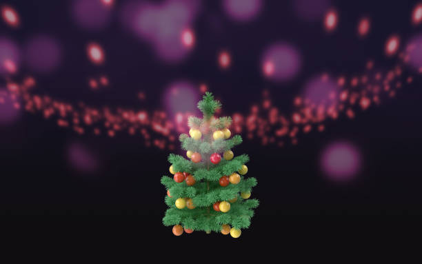 istock Christmas Background with Christmas Tree On Purple and Red 1185029368