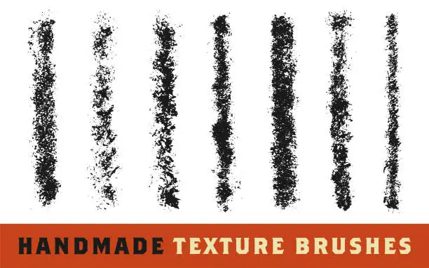 Vector illustration of Handmade Texture Brush Vector Set