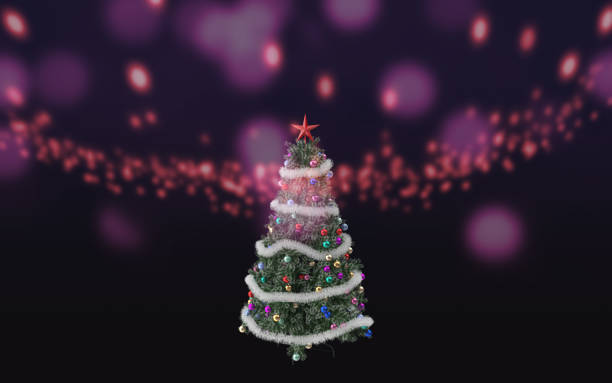 istock Christmas Background with Christmas Tree On Purple and Red 1185029986
