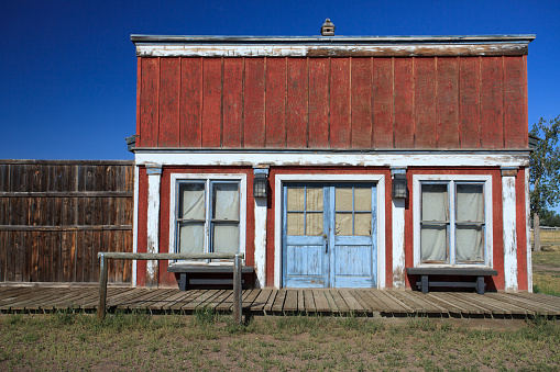 One of the many abandoned houses in Wild West, Wyoming, USA.