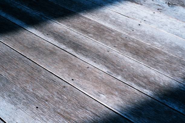 istock Old Weathered Wood Floor Texture Background close up 1185036604