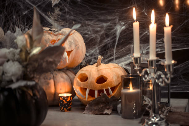 istock Halloween, decor elements and attributes of the holiday. 1185046341