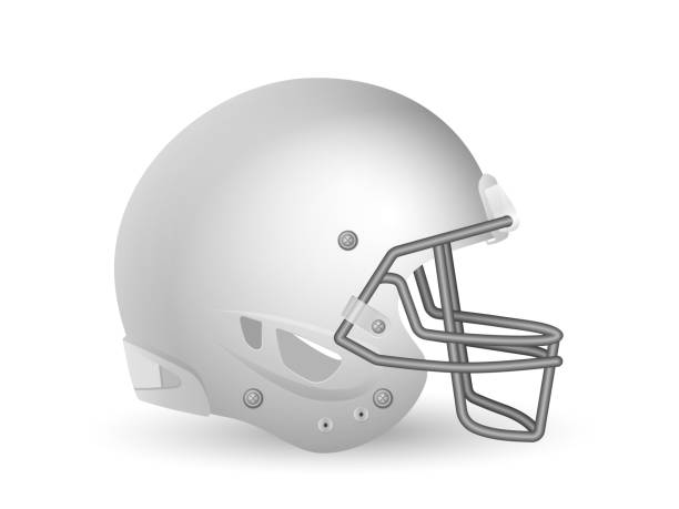 Football helmet Football helmet on a white background. Vector illustration. offensive line stock illustrations