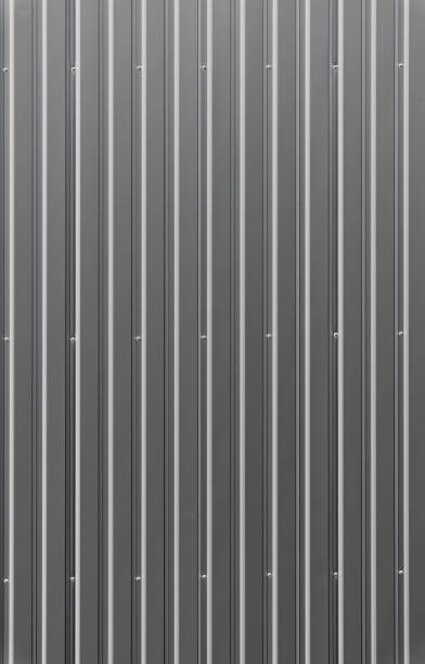 istock Aluminum corrugated metal wall 1185055939