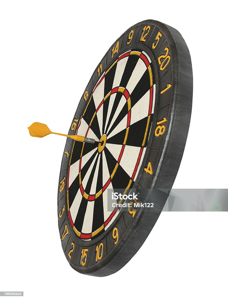 Dartscheibe mit dart in Ziel - Lizenzfrei Dartpfeil Stock-Foto