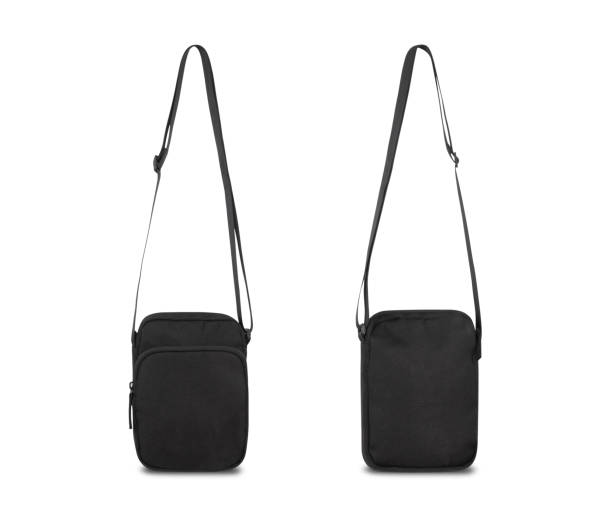 Black pocket bag isolated on white background with clipping path