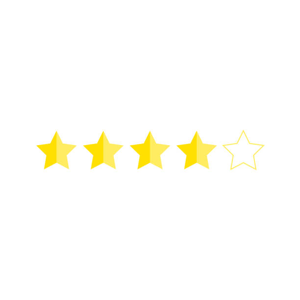istock Customer satisfaction rating, stars 1 to 5, golden yellow 1185058171