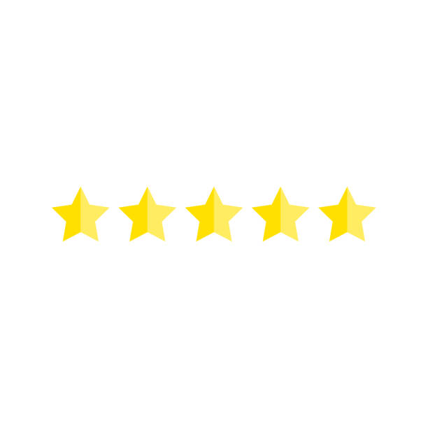 istock Customer satisfaction rating, stars 1 to 5, golden yellow 1185058177