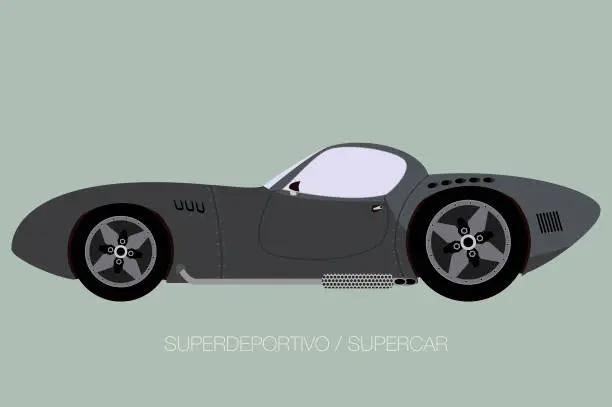 Vector illustration of retro super car