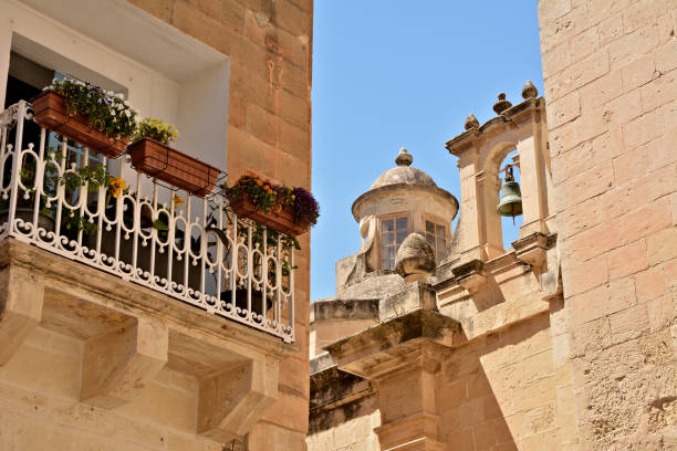 città vecchia di mdina - rabat gozo foto e immagini stock