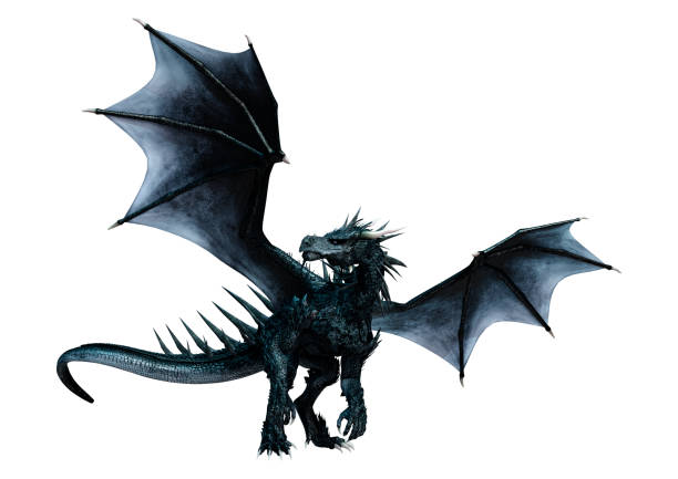 istock 3D illustration fantasy dragon on white 1185063943