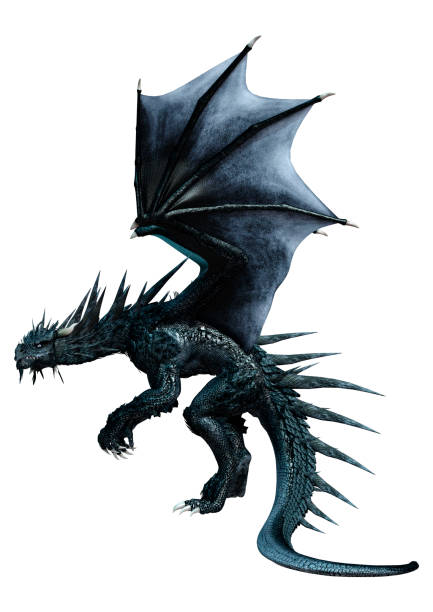 istock 3D illustration fantasy dragon on white 1185063944