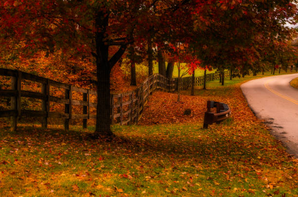 Fall beauty of Chester, New Jersey stock photo