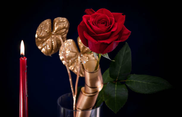 istock Still life with a red rose 1185064107