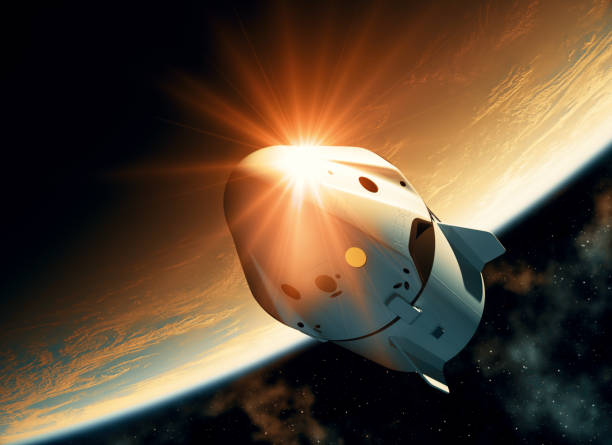 istock Sun Reflection On The Surface Of A Spacecraft Flying In Outer Space 1185065137