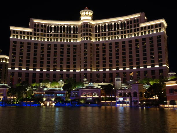 Las Vegas, United States - March 27, 2015:  Bellagio Hotel and Casino during the day with flowers