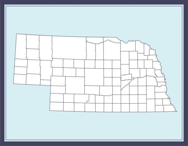 illustrazioni stock, clip art, cartoni animati e icone di tendenza di mappa della contea del nebraska scaricabile - brewster