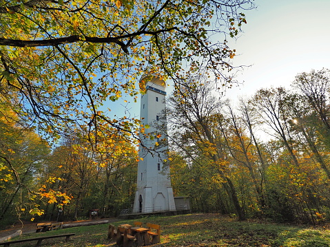 The Schwarzenberg Tower is an observation tower built between 1930 and 1931. The reinforced concrete tower with a square cross-section is located on the Schwarzenberg in the city forest of Saarbrücken.