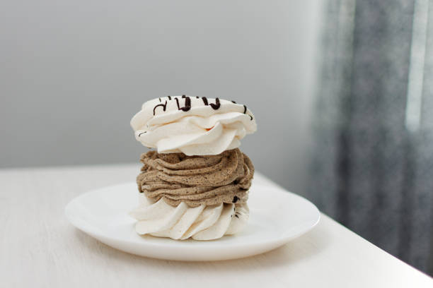 Chocolate, dulce de leche and meringue cake