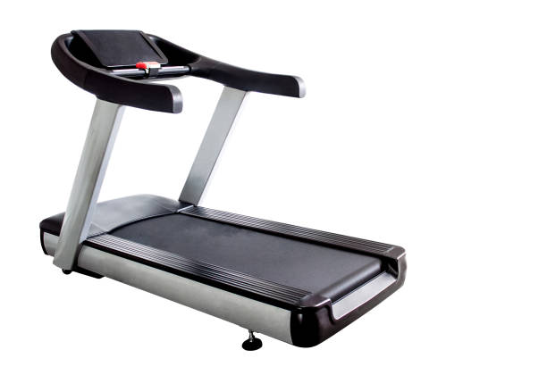 treadmill or running machine on white background with clipping path,Copy space