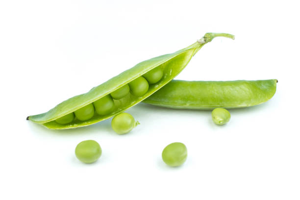 istock Sugar snap peas isolated white background. Vegetable protein. 1185084125